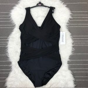Miraclesuit draped slimming shaping swimsuit